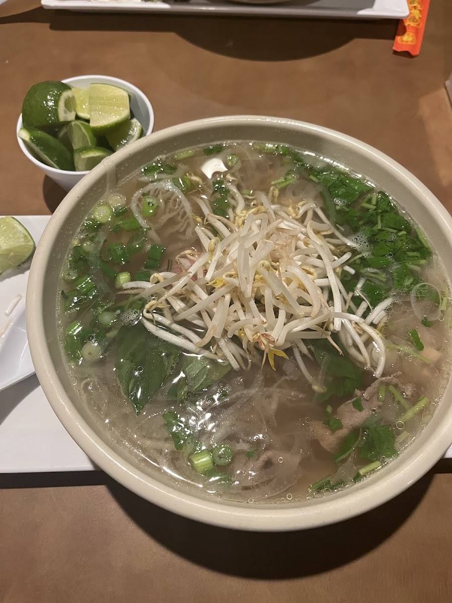 Brisket pho with extra lime