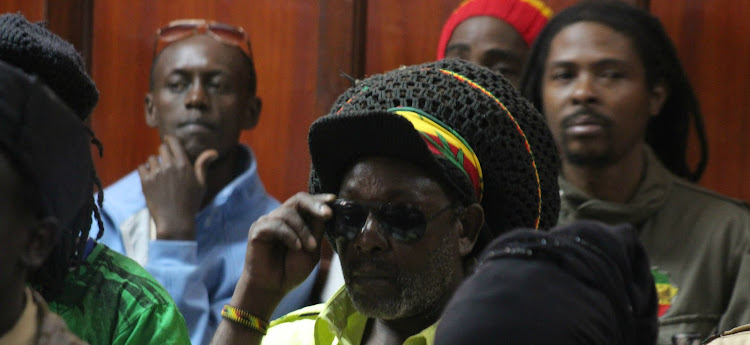 Members of the Rastafarian Movement follow proceedings at Milimani Law Courts./FILE