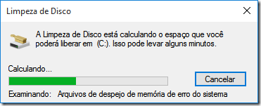 Limpeza de Disco - procurando por arquivos inúteis