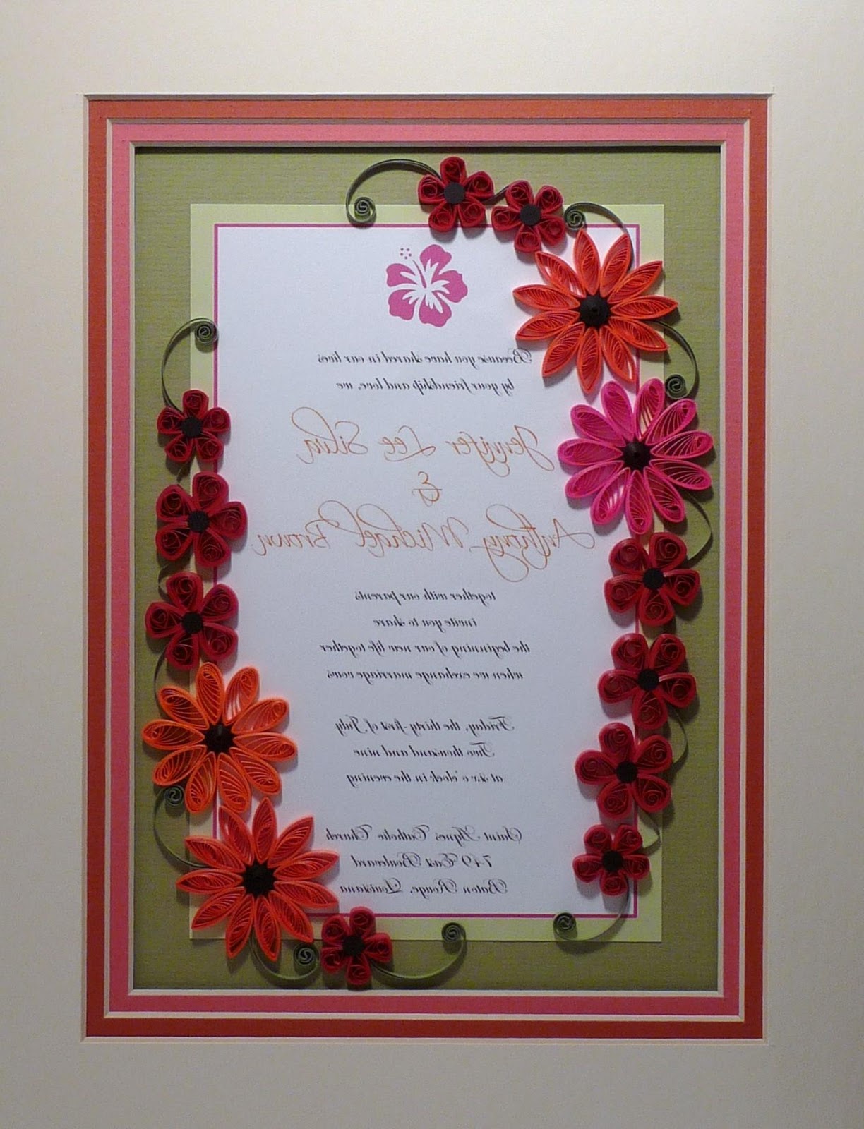 quilled wedding invitation