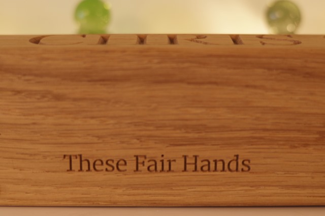 These Fair Hands hand crafted oak gift candle holder