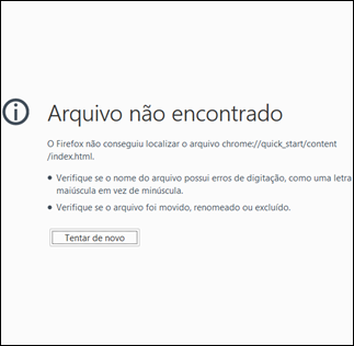 Erro “chrome://quick_start/content/index.html” do Firefox - como corrigir - Visual Dicas