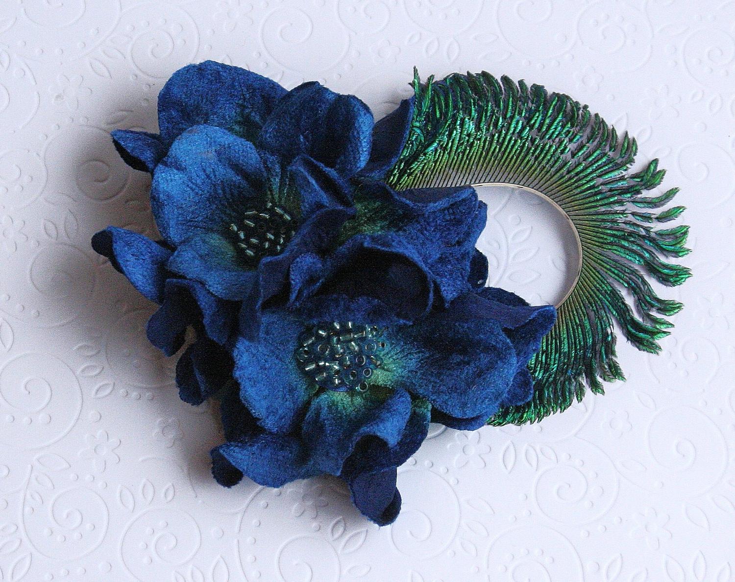 Brooch, Peacock Feather,