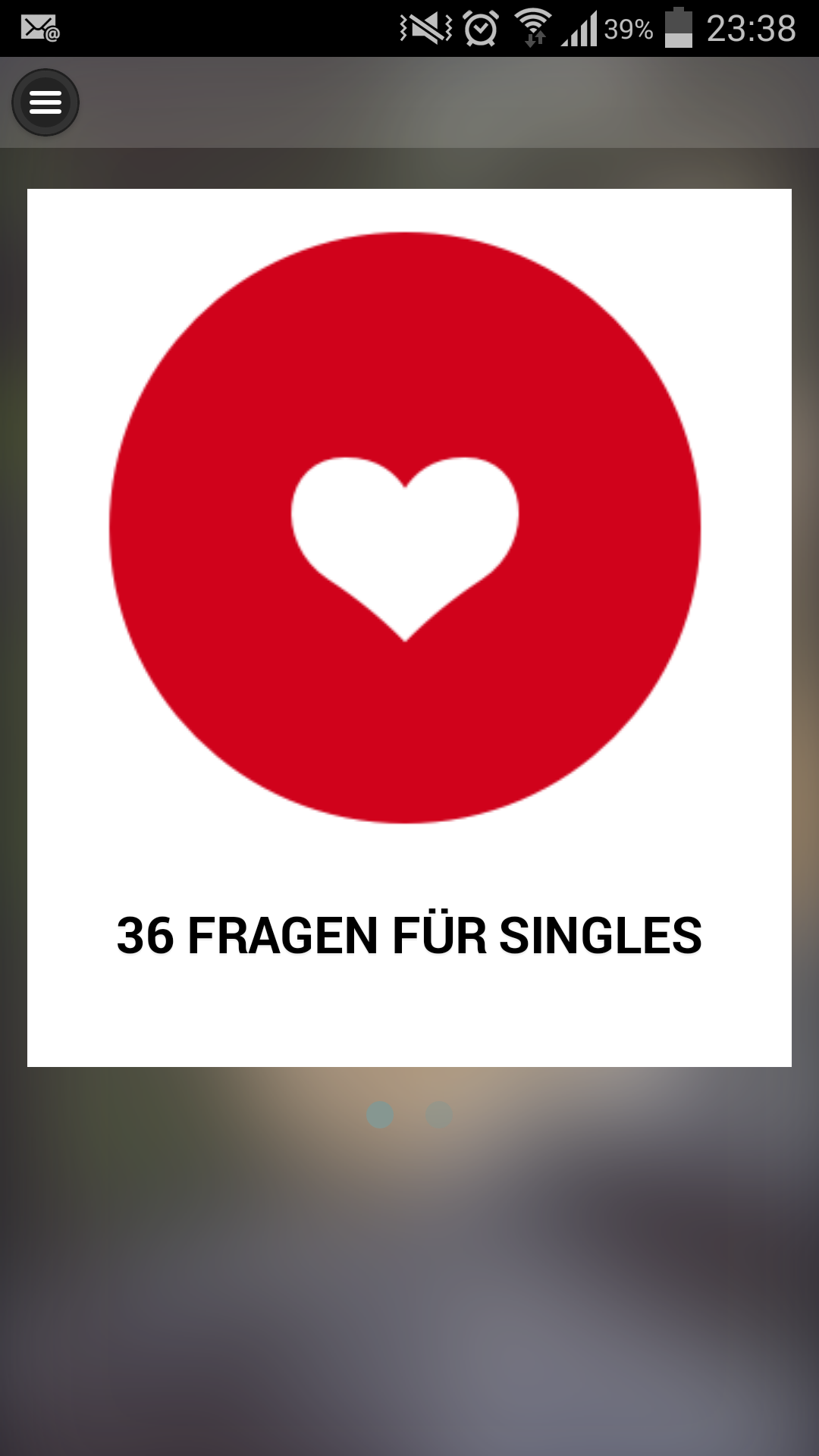 Android application 36 Fragen zum Verlieben screenshort