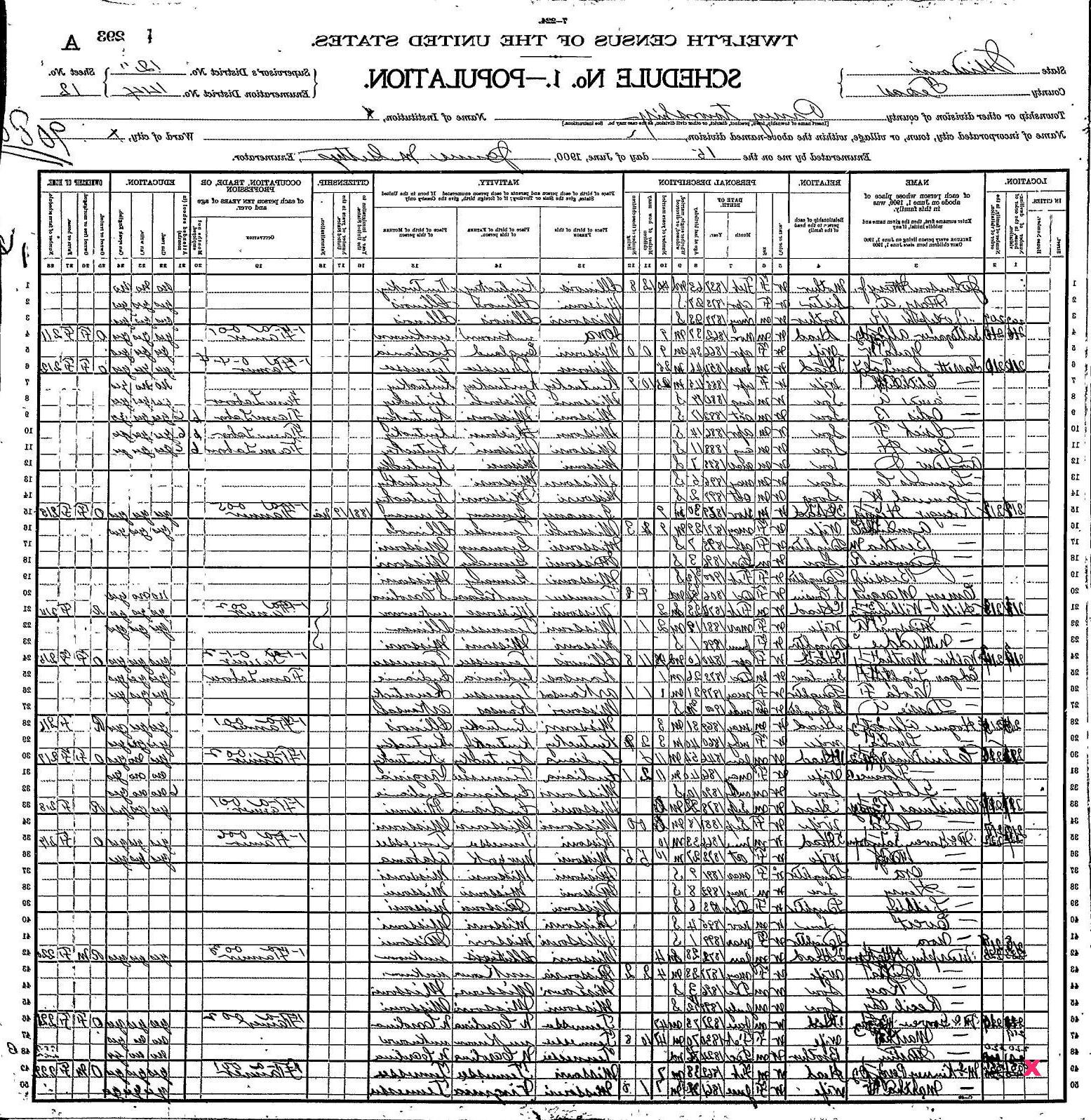 Notes for PERRY MCKINNEY: 1900 Census MO Texas County pg293A