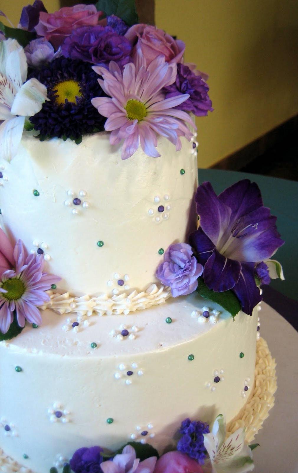 Three Purple Wedding Cakes