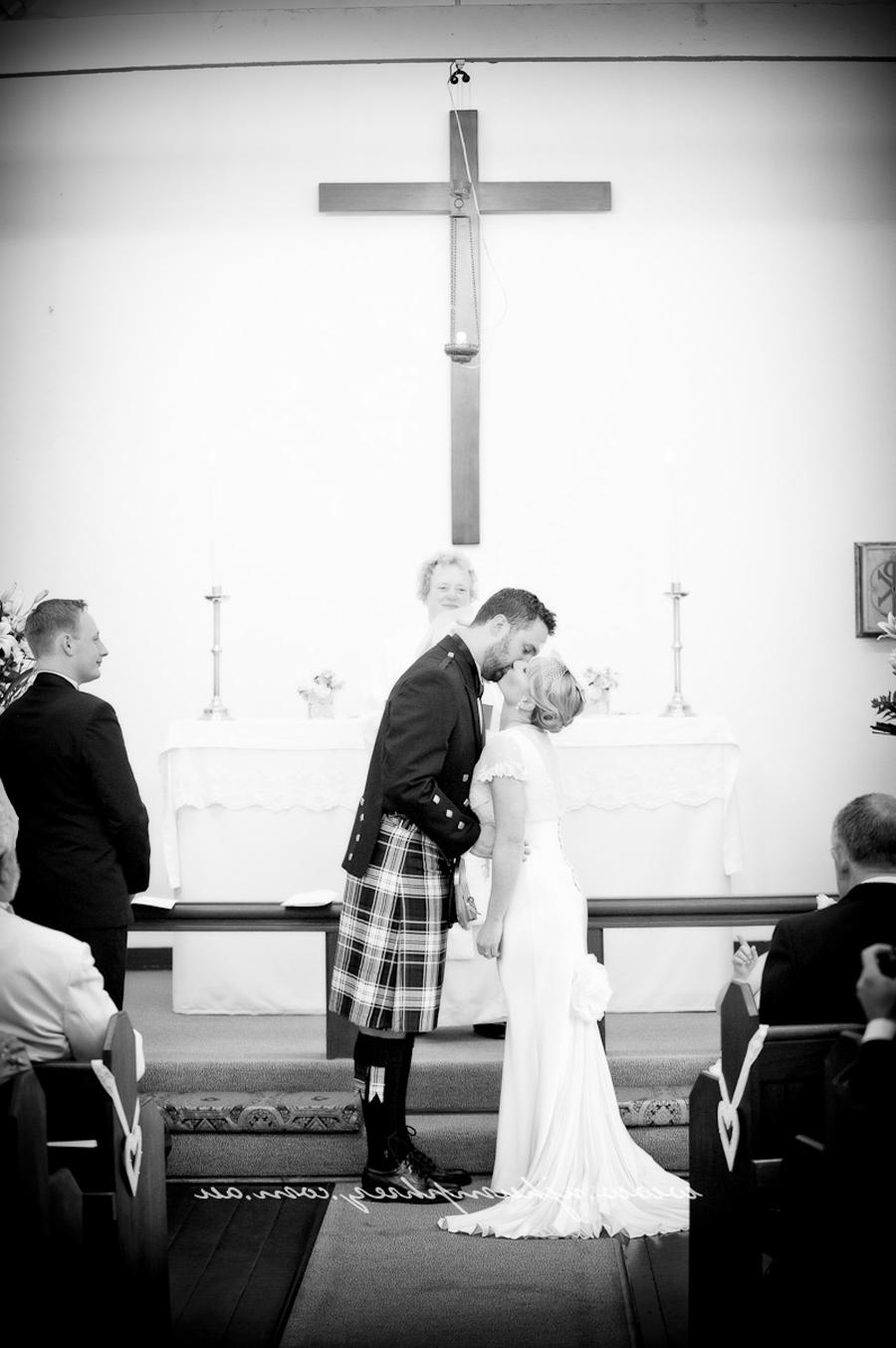 church set up for wedding