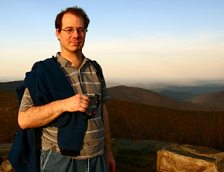 Here I am at the summit of Hawksbill Mountain, Shenandoah National Park in Virginia, in April 2009.