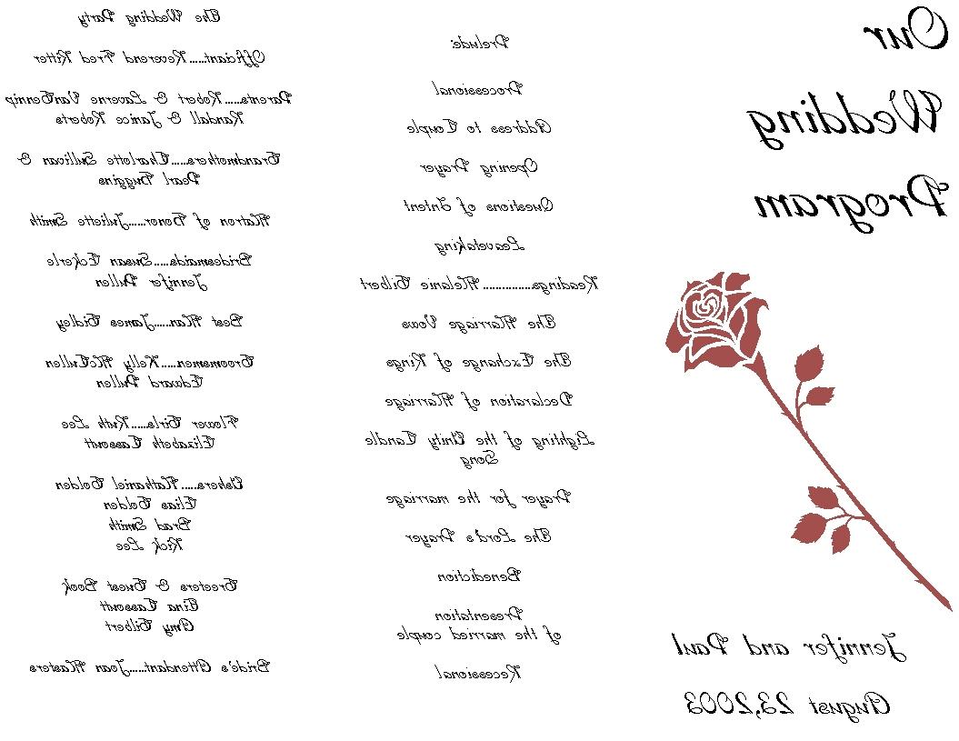 tri-fold wedding program