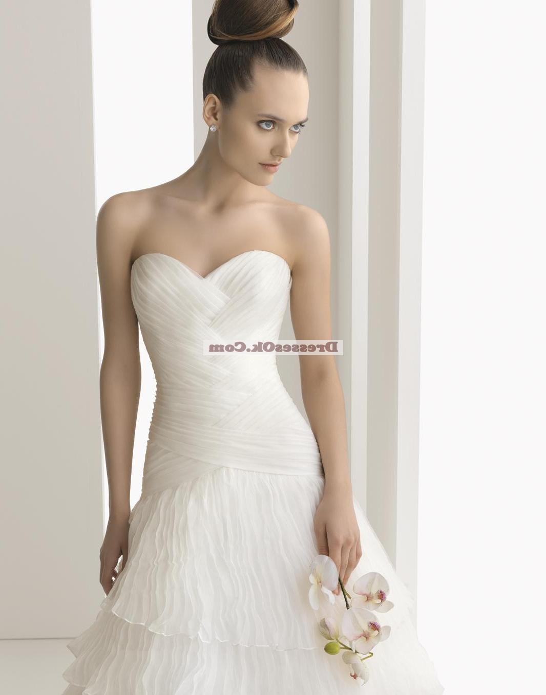 Simple mermaid sweetheart-neck chapel Wedding Dress AIRBWD020