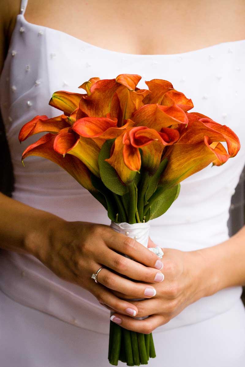 orange bridal bouquet