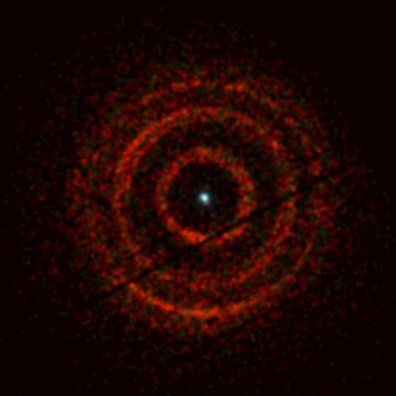 anéis de luz de raios X centrados no sistema V404 Cygni