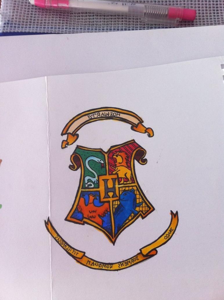 Hogwarts school badge drawing