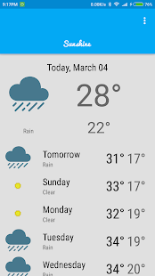 Weather Sunshine screenshot for Android