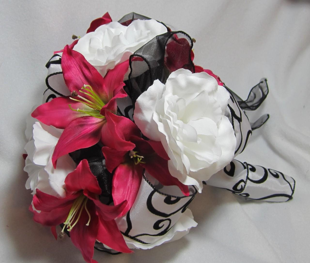 Pink Black and White Wedding