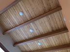 Ceiling - All wood pieces stained by me, cut/installed by Steve.
