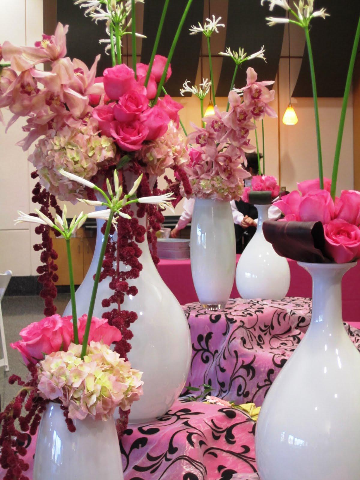 pink floral wedding decor