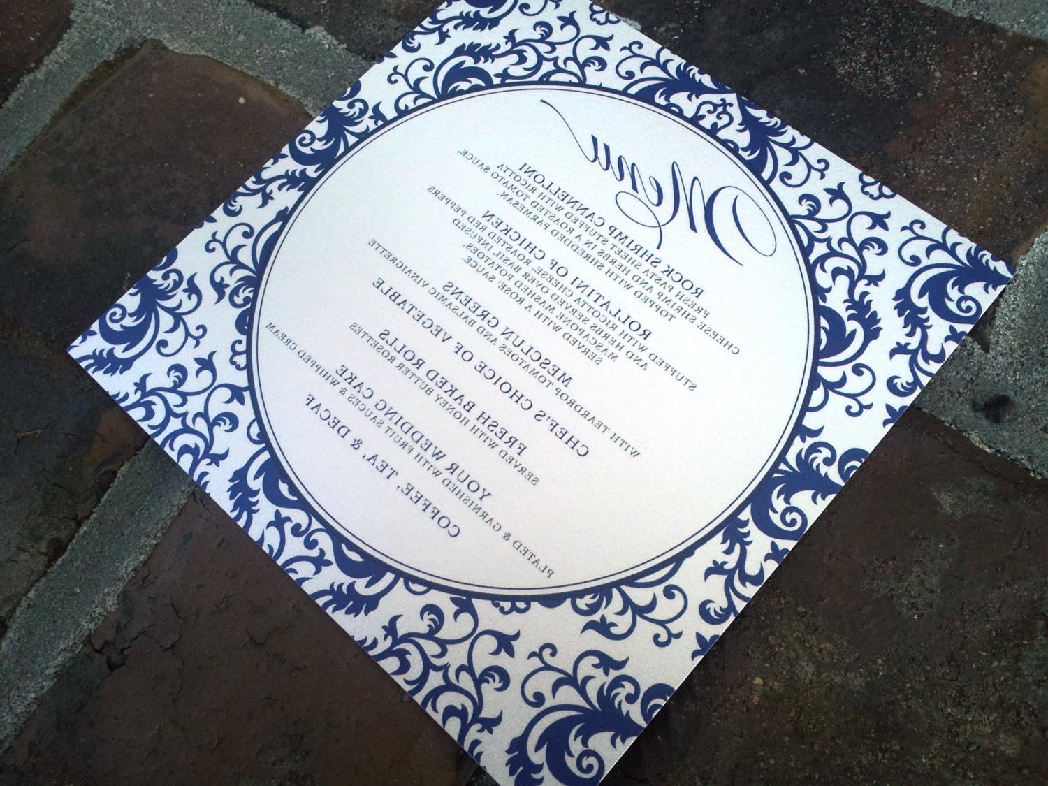 Southern Opulence Wedding Menu