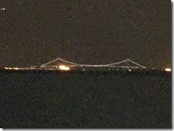 NYC anchored near lit bridge