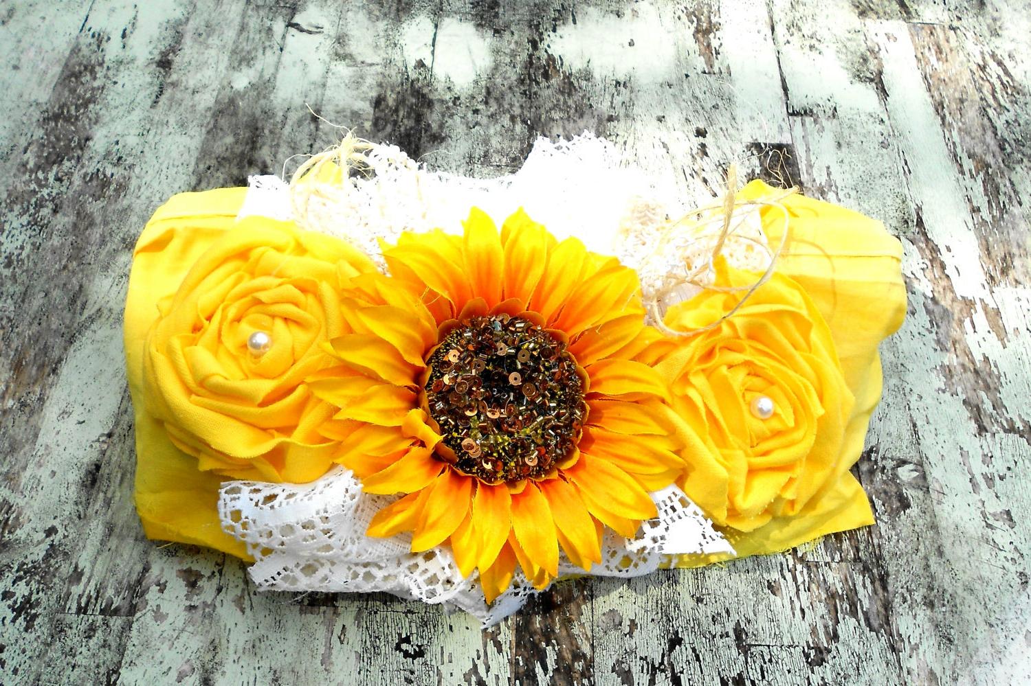 Sunflower Bridal Sash Fall