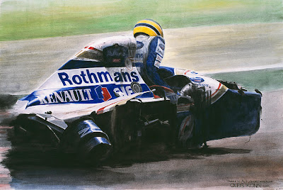 Айртон Сенна вылазит из разбитого Williams на Гран-при Сан-Марино 1994 - картина Oleg Konin