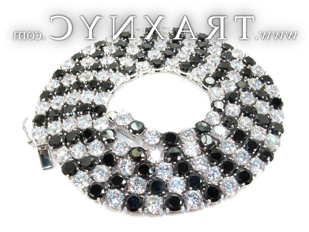 Full Size Picture for Black and White CZ Chain 34 Inches 4mm 77.40 Grams