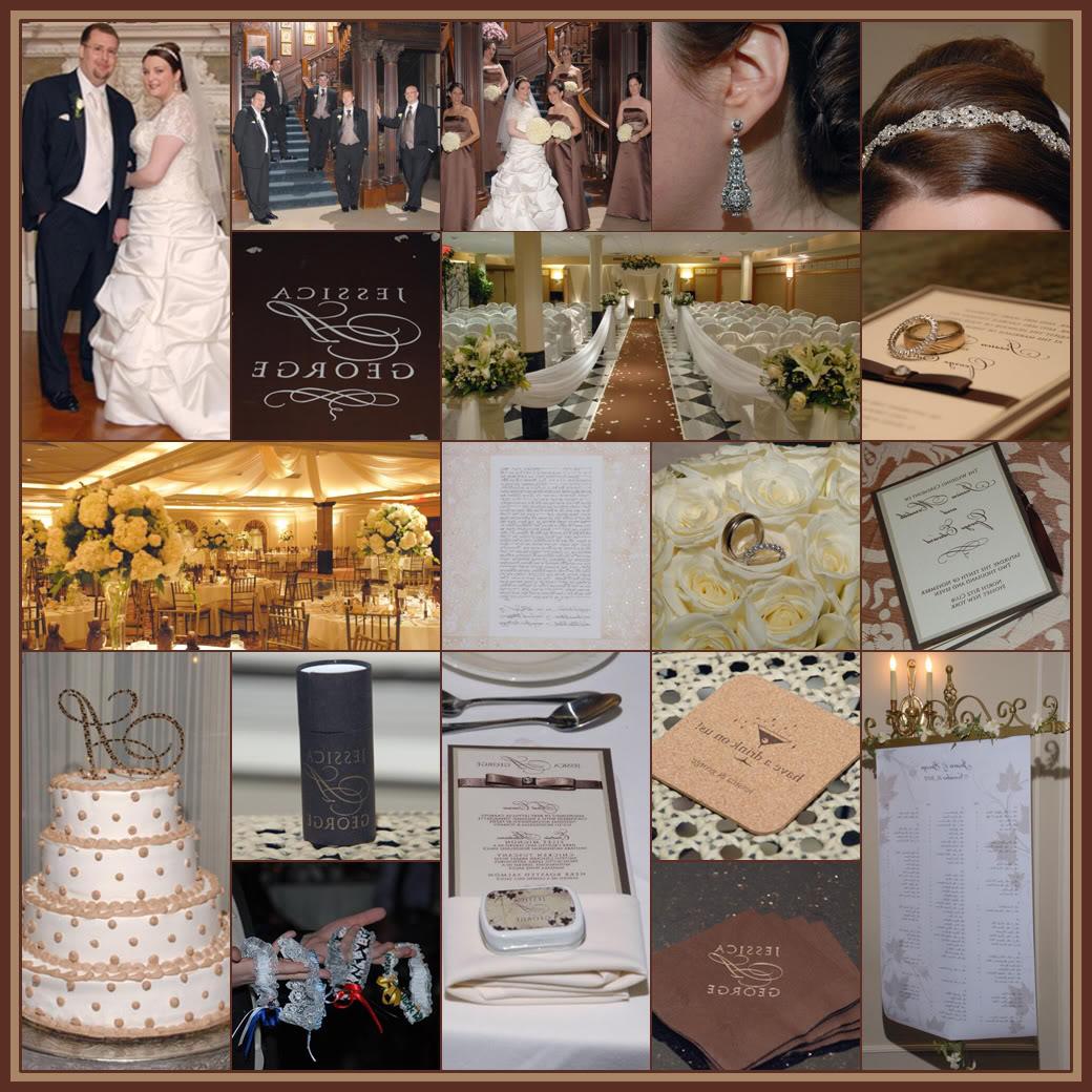 hocolate, Mocha and Ivory Wedding Theme. Gold and Brown 50th Golden Wedding