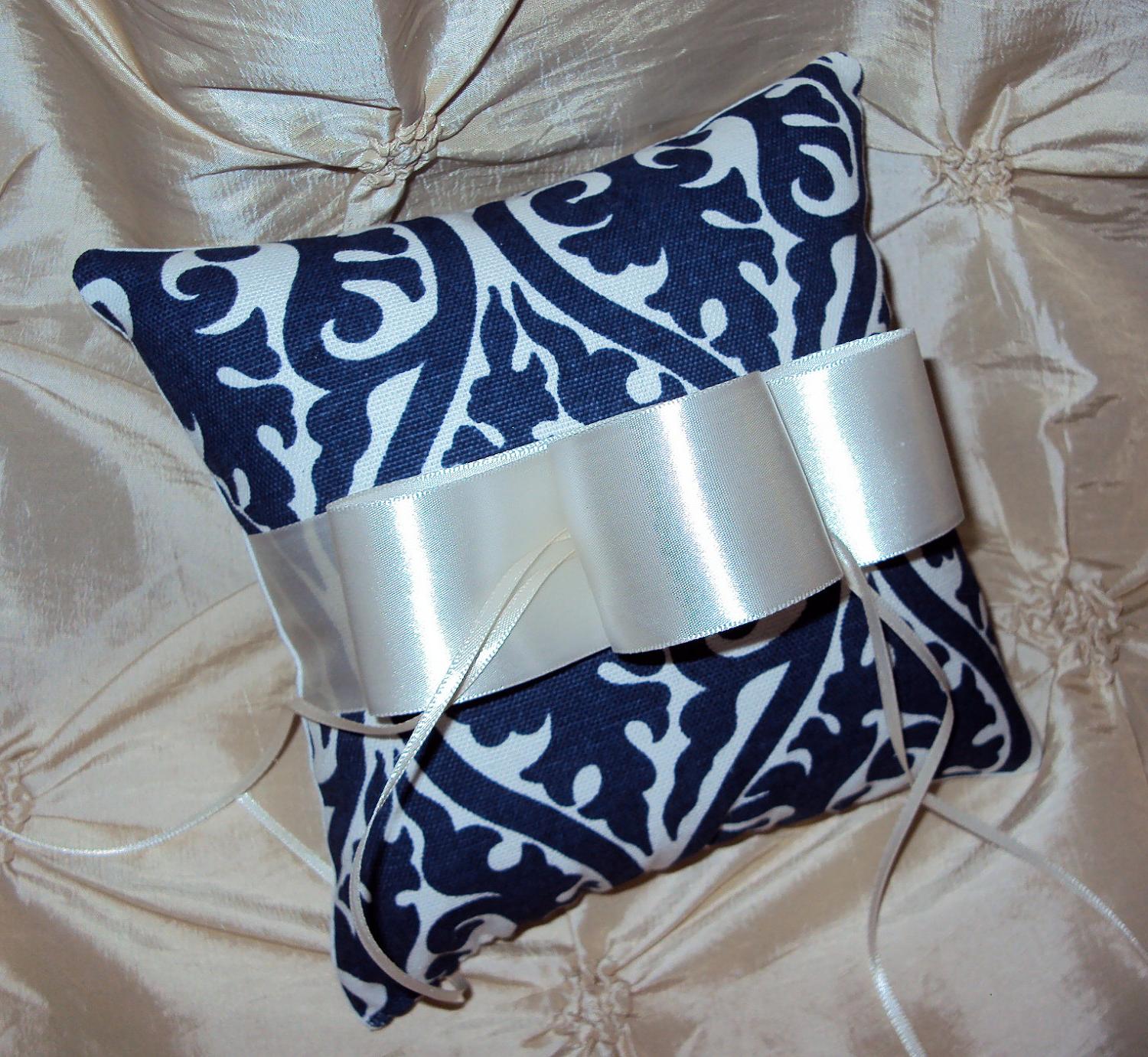 Ring Bearer Pillow Navy Blue