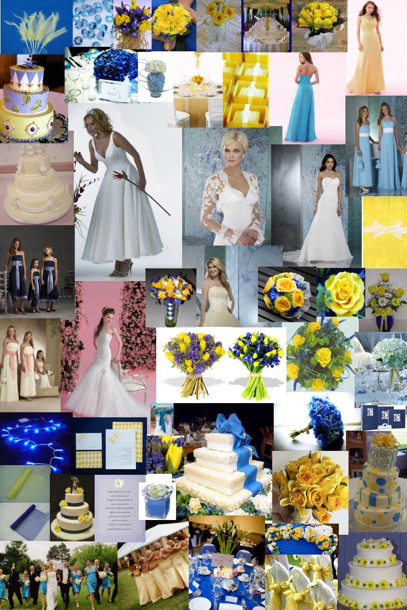 navy blue and yellow wedding