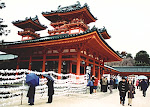 Heian Jingu Shrine on New Year's Day, 2002, Kyoto, Japan.
