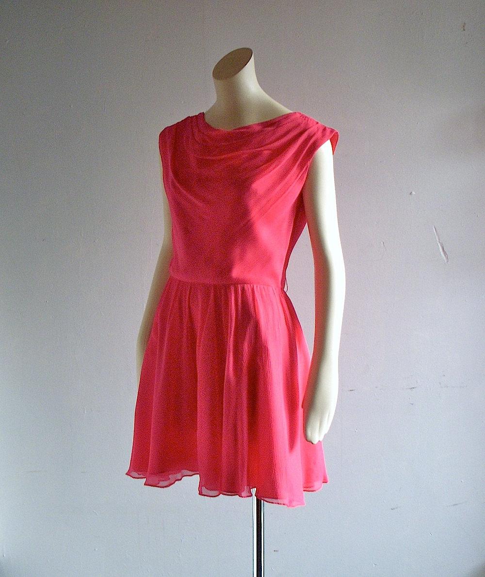 60s silk dress - ruby silk