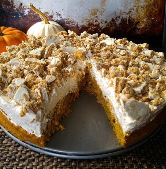 Pumpkin-Spice-No-Bake-Cheesecake-Cake-2