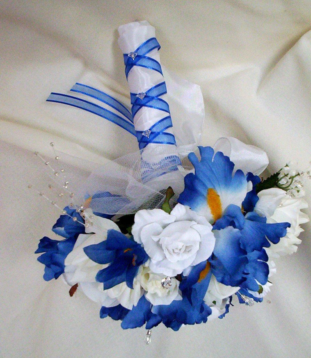 Silk Bridal Bouquet Royal Blue