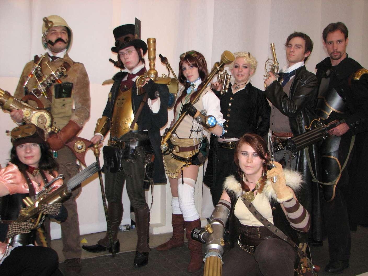 in Steampunk clothing.