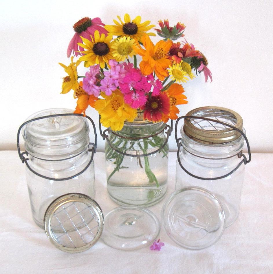 Flower Frog Mason Jar Vases 3