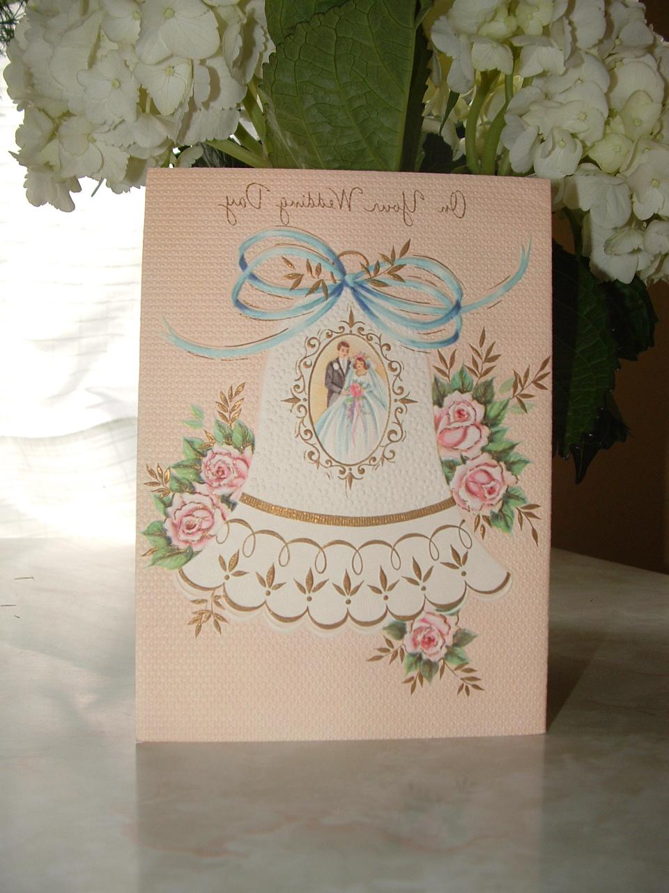 I just love this vintage wedding card that Rebecca got us.