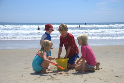 children on beach