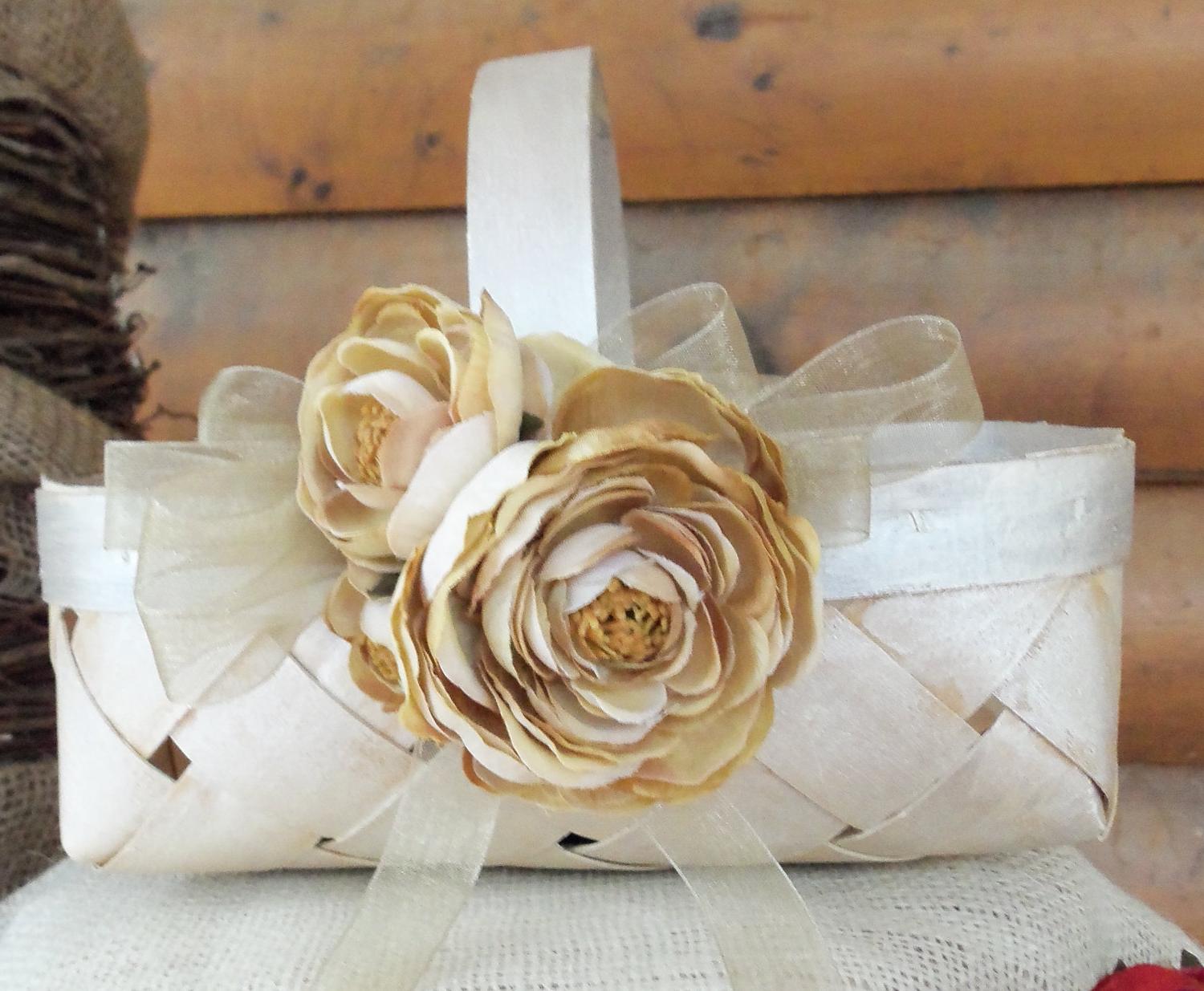 Rustic Personalized Flower Girl Basket - Wedding Decor. From GoRustic