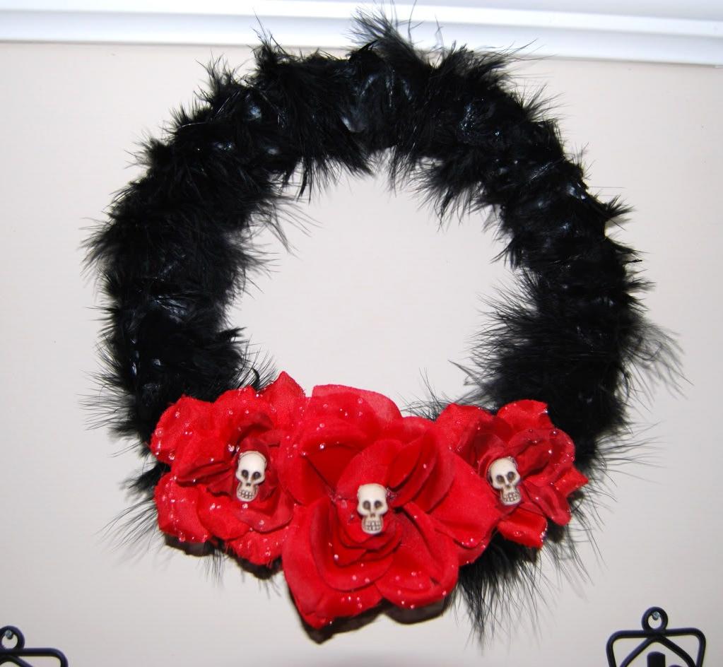 Skull and Roses Wreath