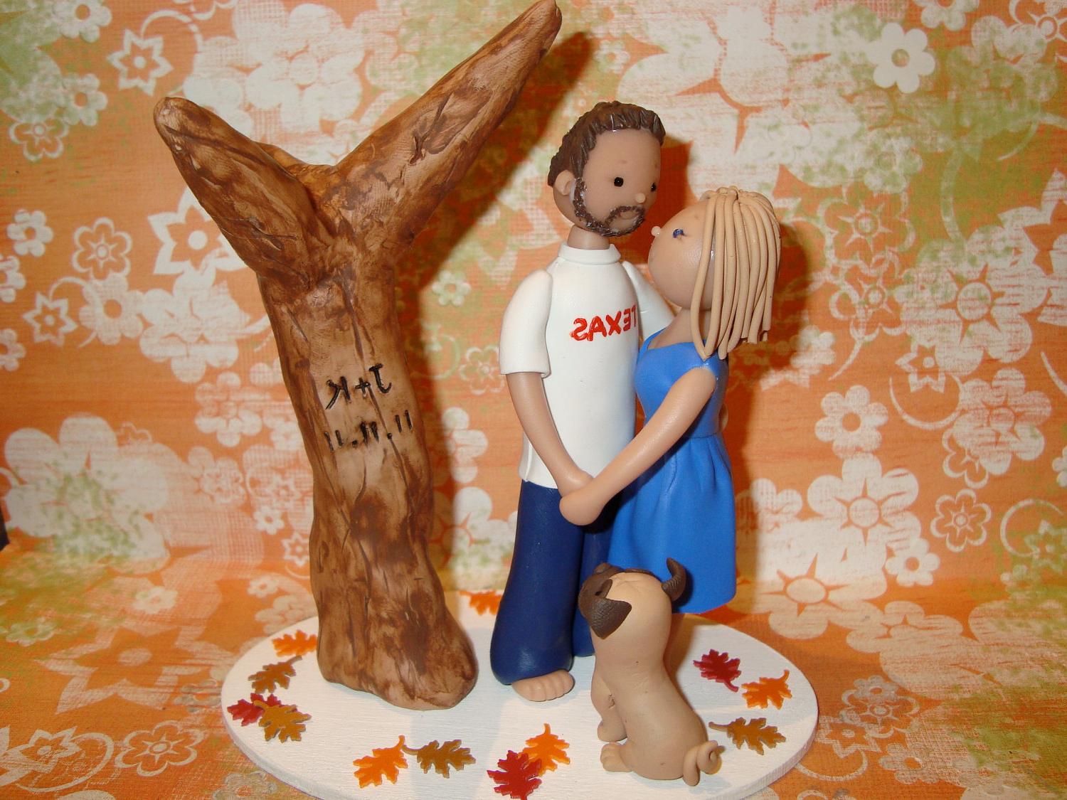 Custom Bride And Groom Outdoor Theme Wedding Cake Topper. From mudcards