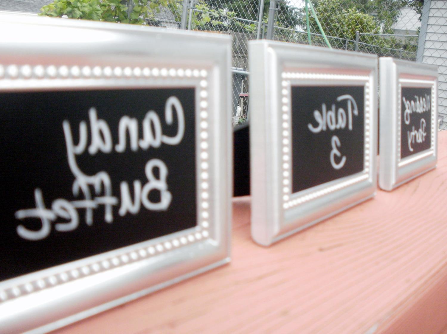 5 Mini Elegant Beaded Frames with Chalkboard Label Place Setting Wedding