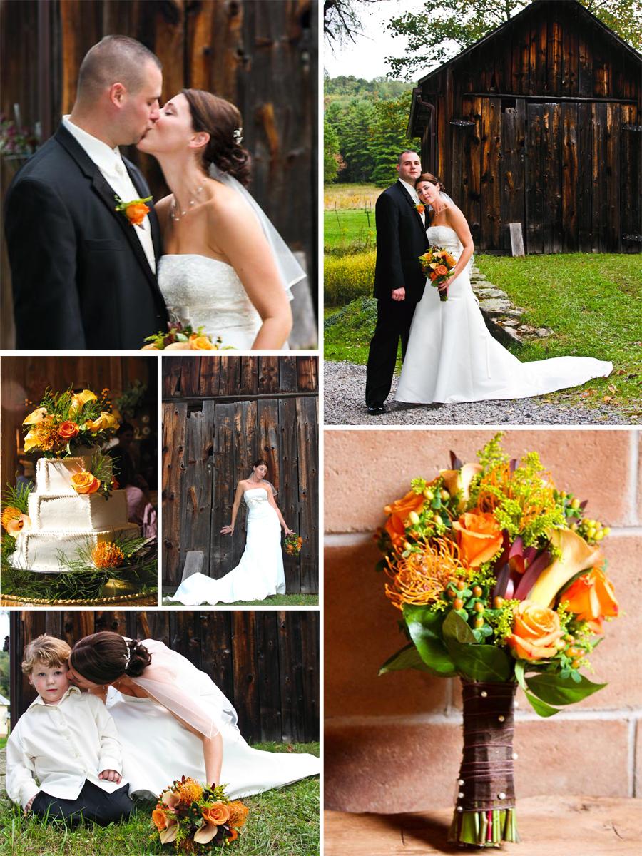 orange, brown yellow wedding