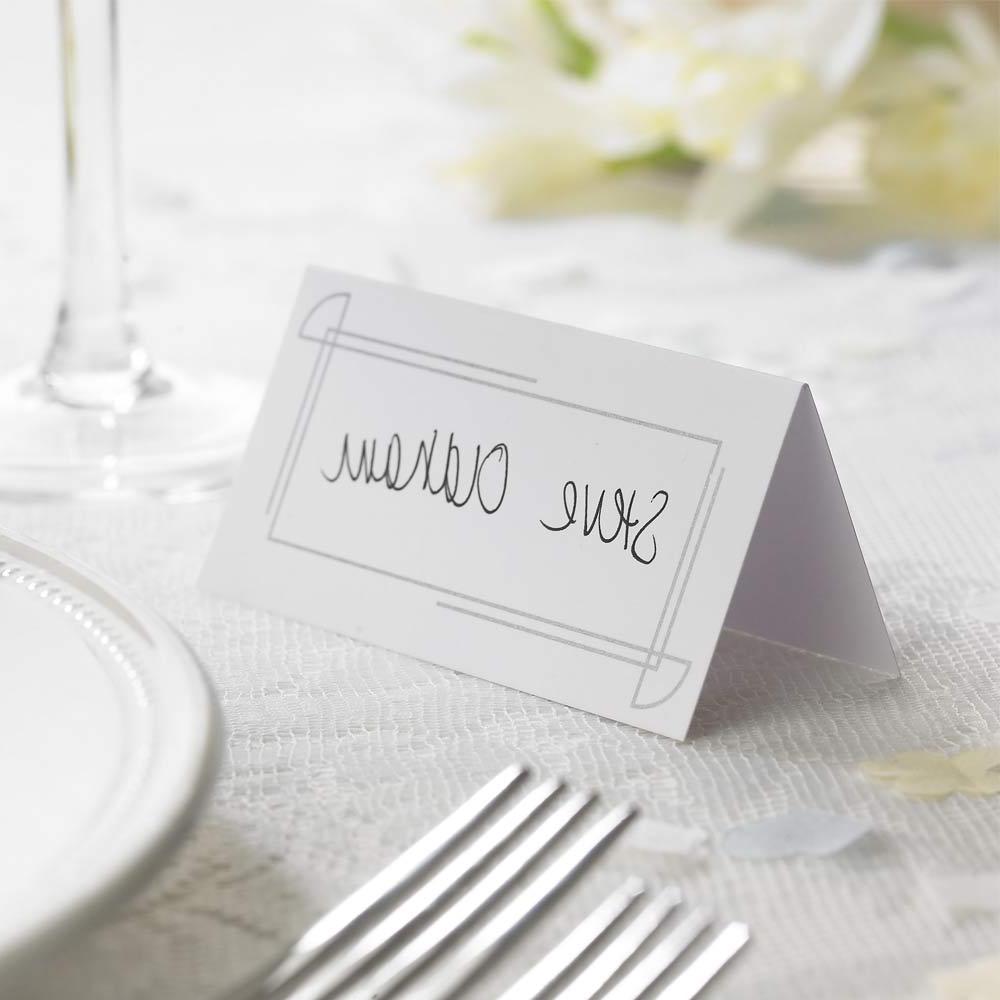 Silver Border Place Card