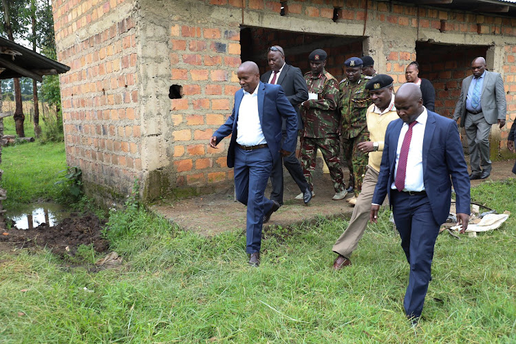 Interior CS Kithure Kindiki visits Kisii Prison to asses progress of the prison relocation process on March 25, 2024.