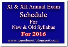 HS Annual Exam Programme for 2016