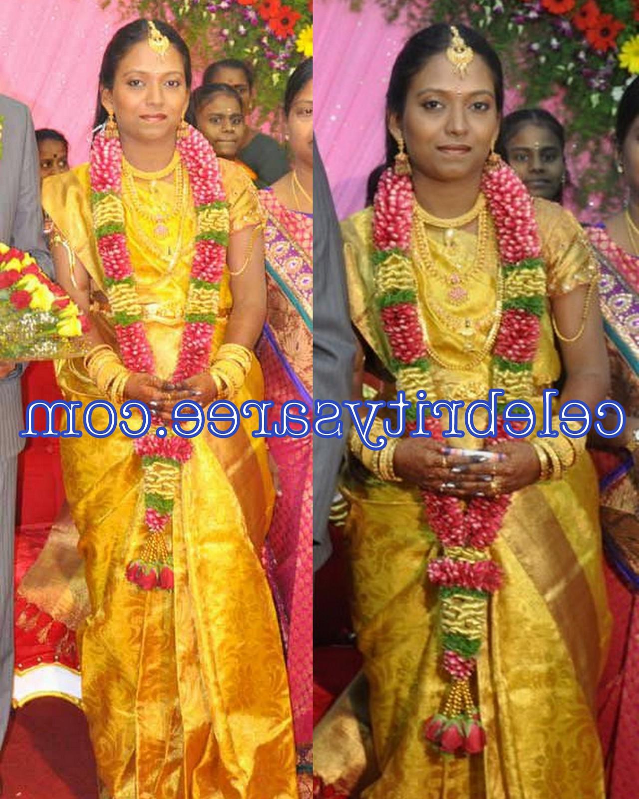 Gold Color Bridal Silk Saree
