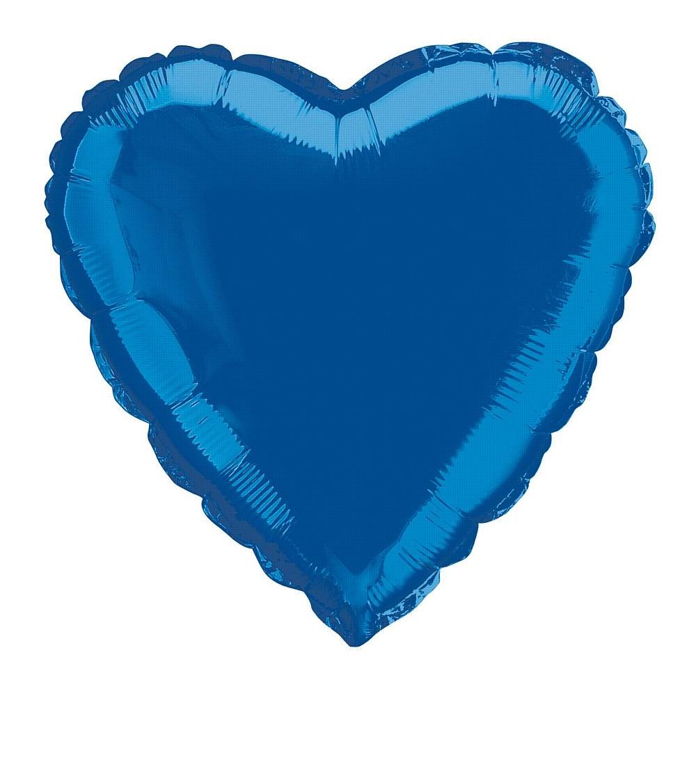 18 Dark Blue Heart Foil