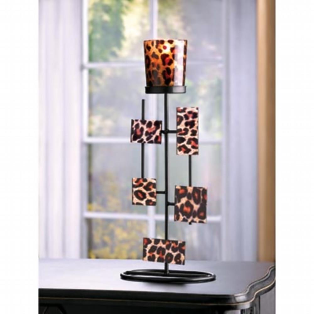 12 GEOMETRIC LEOPARD PRINT VOTIVE STAND WEDDING CENTERPIECES