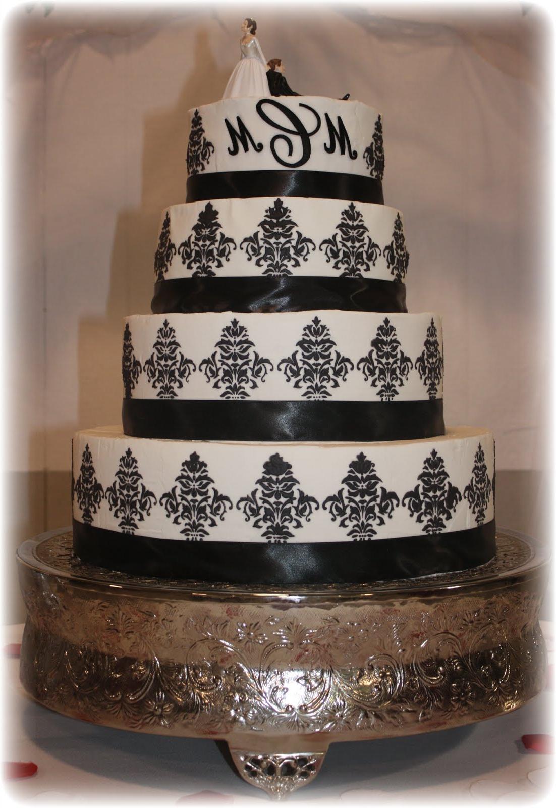 and white wedding cake for