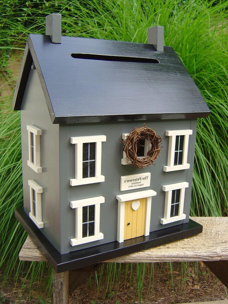 Wedding Card Box Birdhouse in Charcoal. From CleggFarmCreations